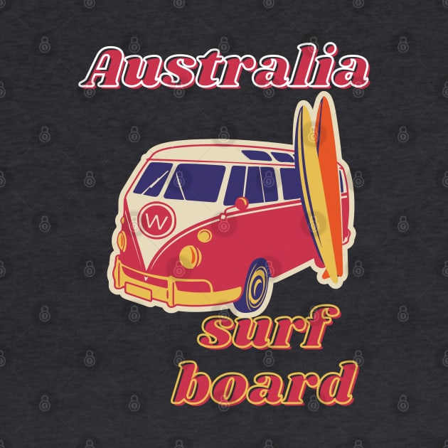 Australia surf board by TeeText